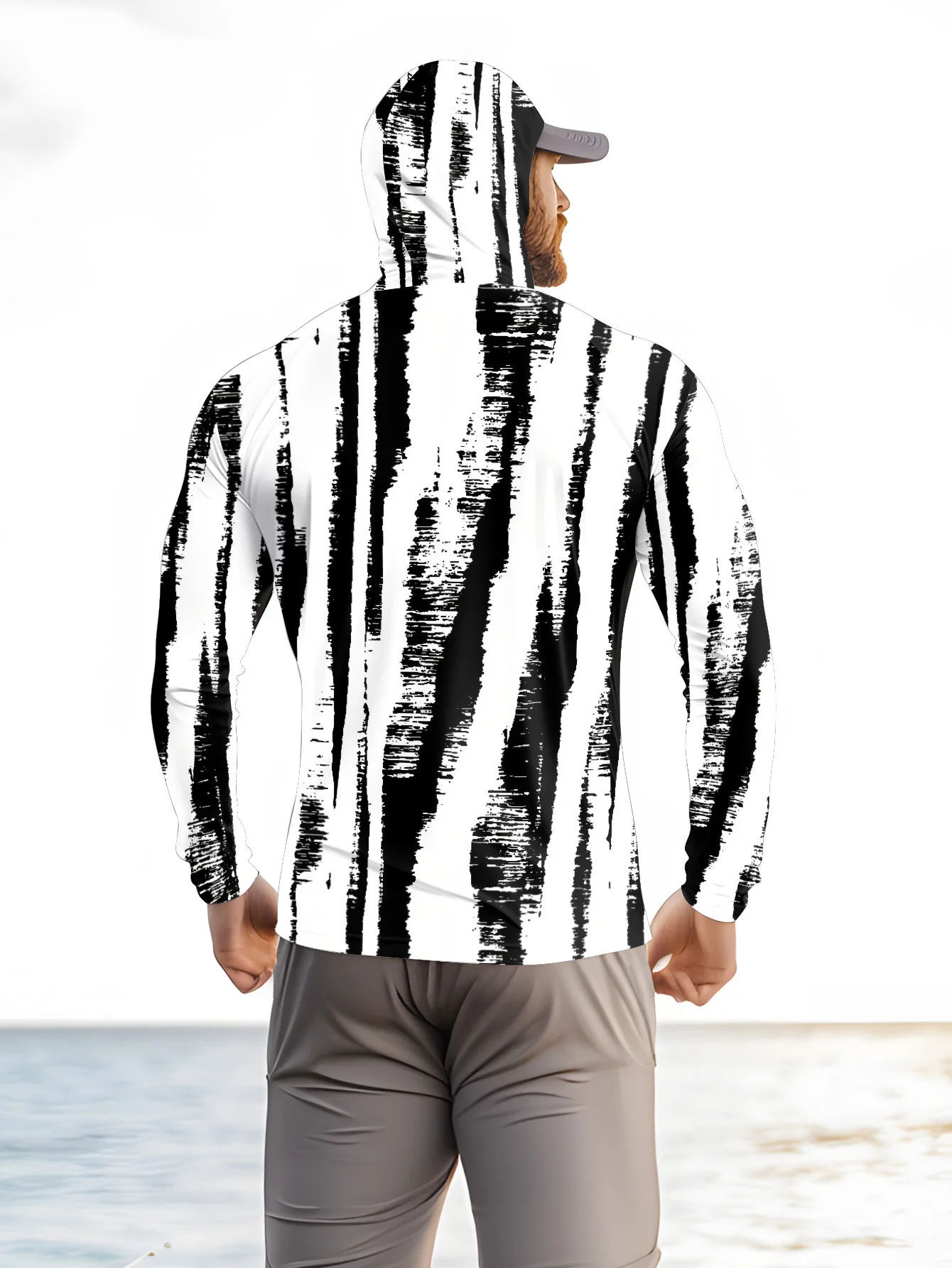 Hoodie Pancing Pria dengan Mot - Fishing Mask Sun Protection ulasan dan harga