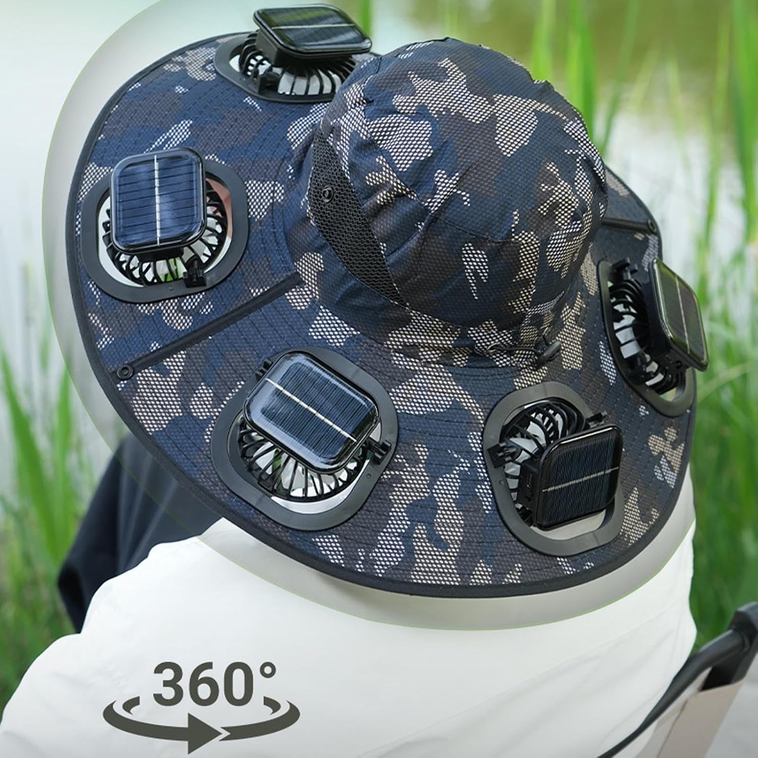 Topi Kipas Tenaga Surya Hot 6  - Fishing Hat ulasan dan harga