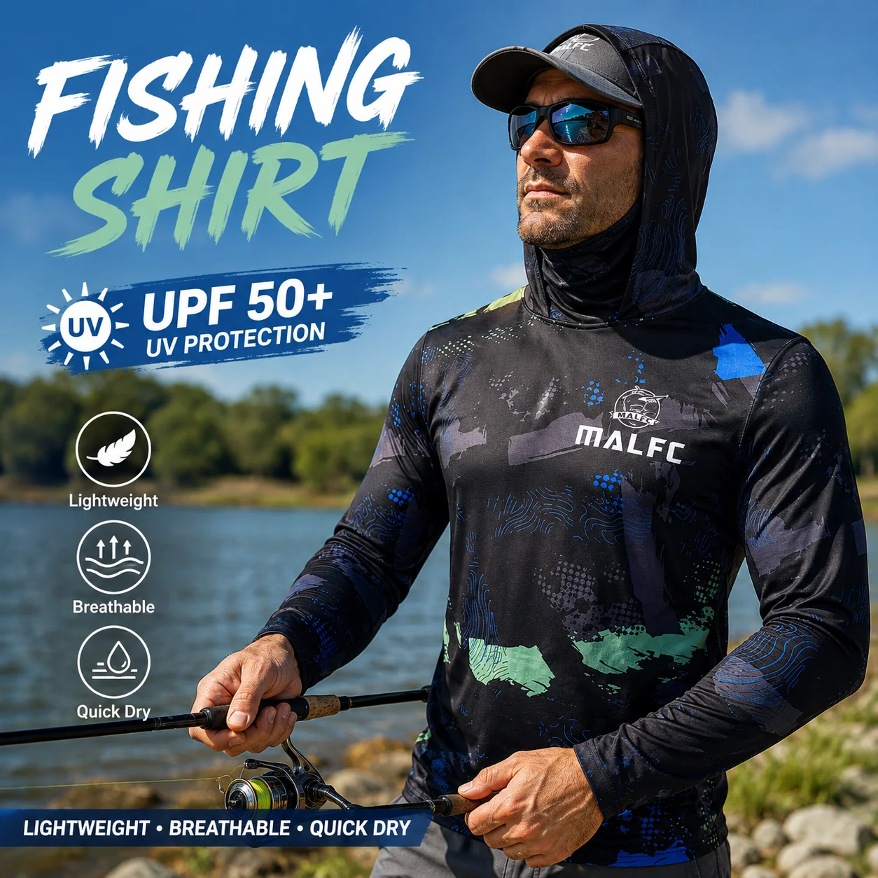 Kemeja Pancing Lengan Panjang  - Fishing Mask Sun Protection ulasan dan harga