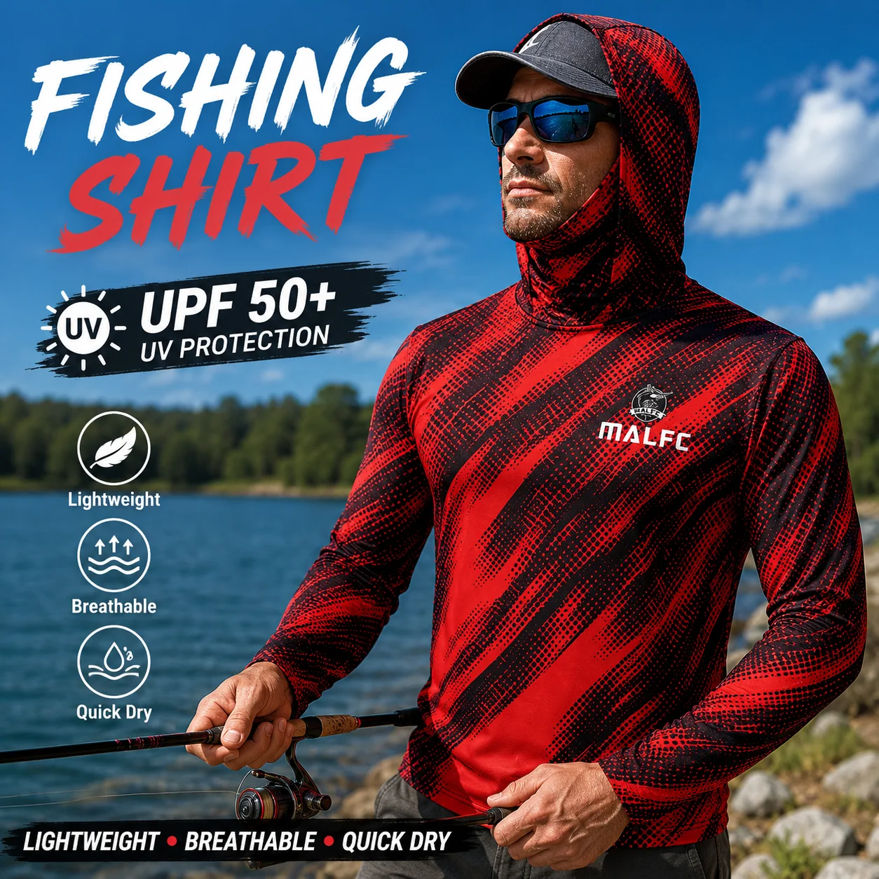 Kemeja Pancing Lengan Panjang  - Fishing Mask Sun Protection ulasan dan harga